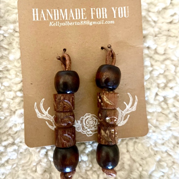 Earrings!!  Natural leather and beads. - Picture 4 of 8